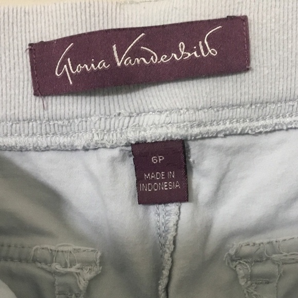 Gloria Vanderbilt Lace-up Bermuda’s Size 6 Petite Light Blue/Grey - Picture 5 of 10